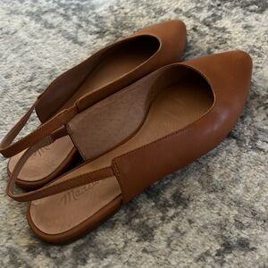 Madewell brown leather sling shoes, 8.5
